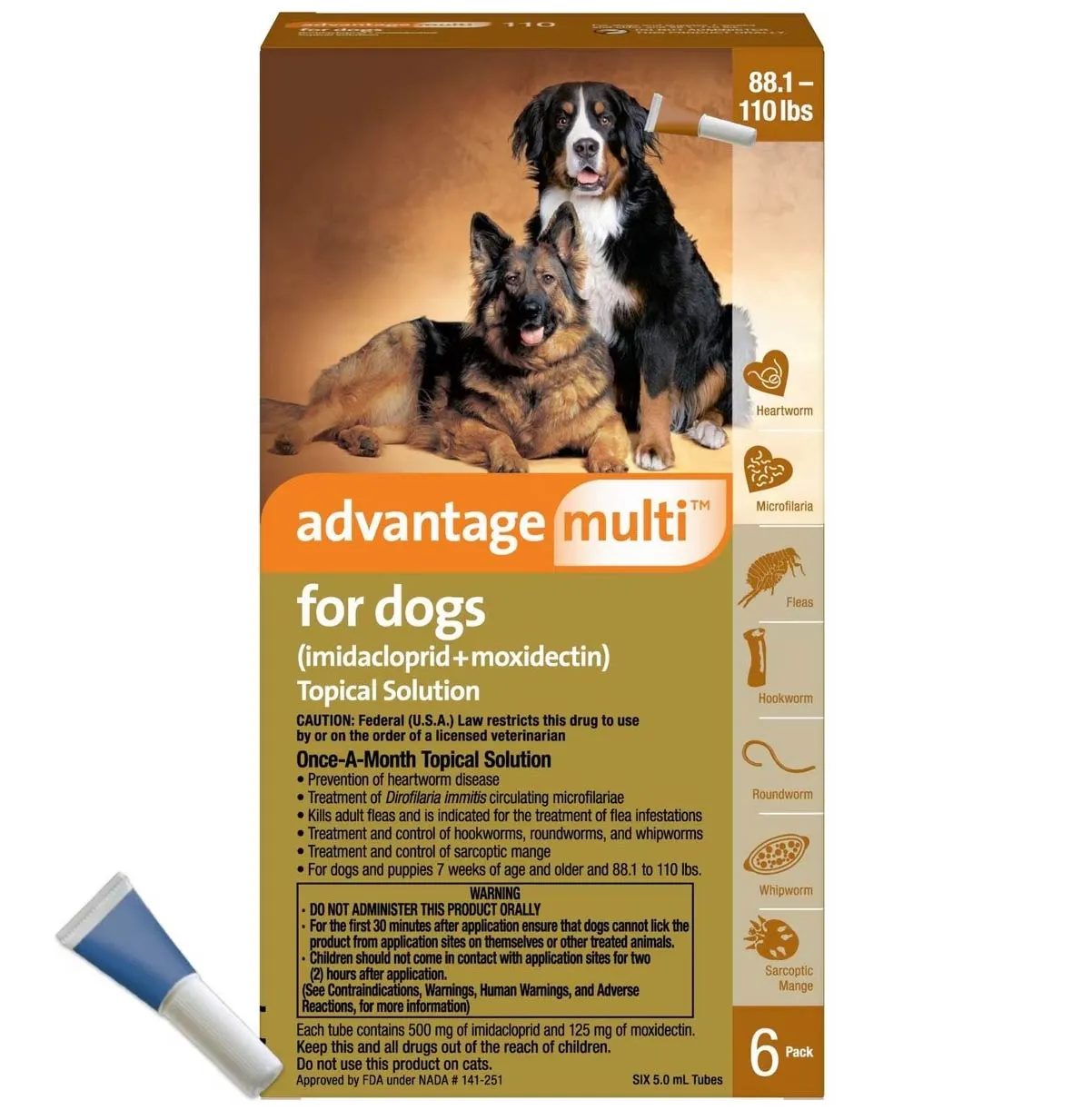 Rx Advantage Multi for Dogs (imidacloprid   moxidectin) Topical Solution, 6 Pack