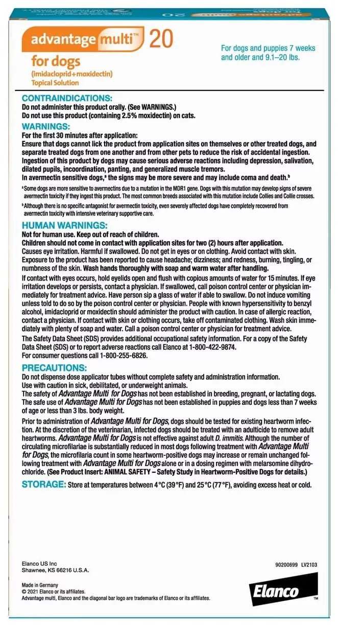 Rx Advantage Multi for Dogs (imidacloprid   moxidectin) Topical Solution, 6 Pack