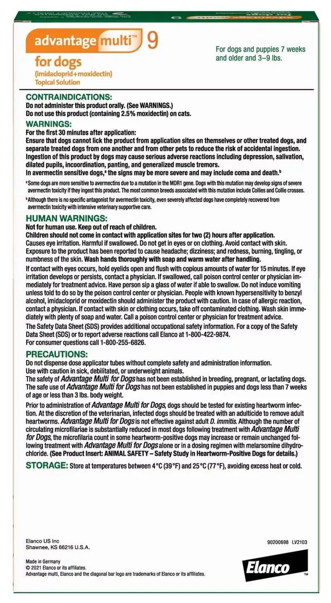 Rx Advantage Multi for Dogs (imidacloprid   moxidectin) Topical Solution, 6 Pack
