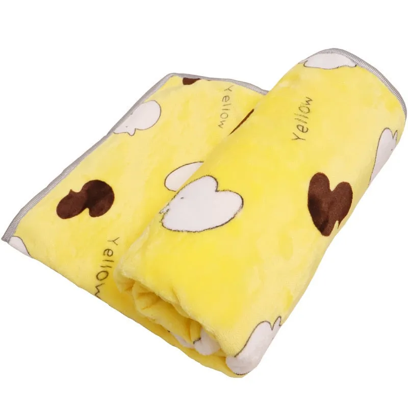 Soft Fluffy Flannel Dog Blanket Cute Cartoon Print