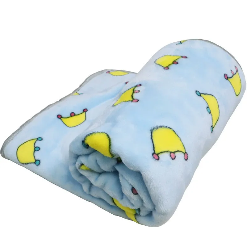 Soft Fluffy Flannel Dog Blanket Cute Cartoon Print