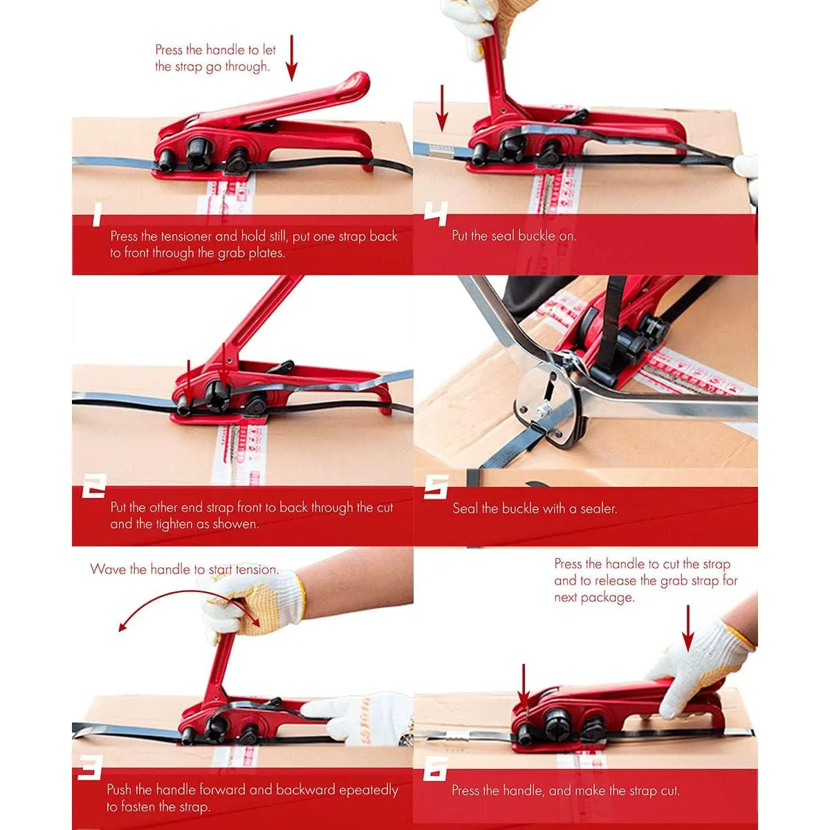 Strapping Tensioner Tool Medium Duty Manual PET Cord P460