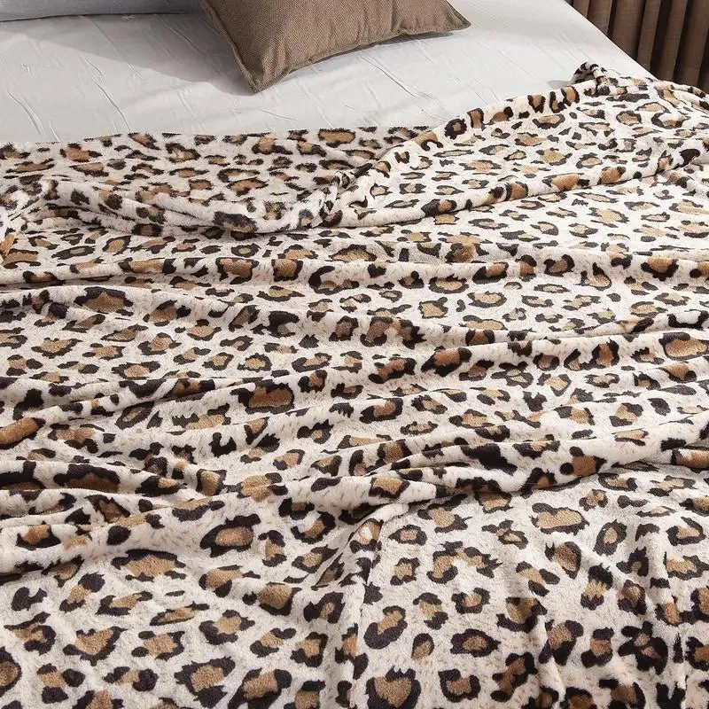 Super Soft  Animal Leopard  Zebra Blanket  Bedspread-