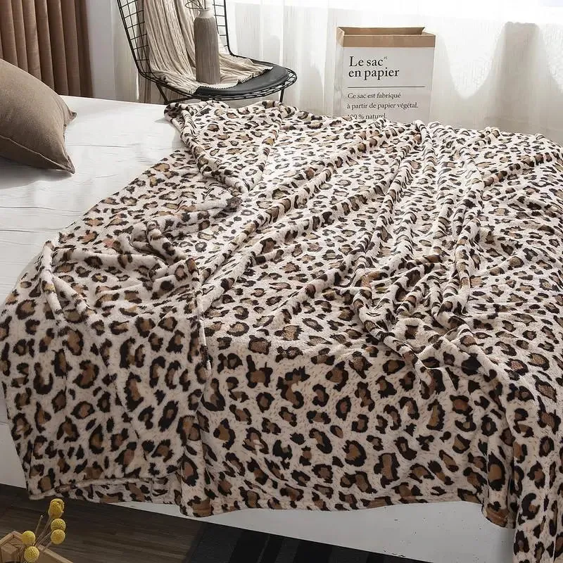 Super Soft  Animal Leopard  Zebra Blanket  Bedspread-