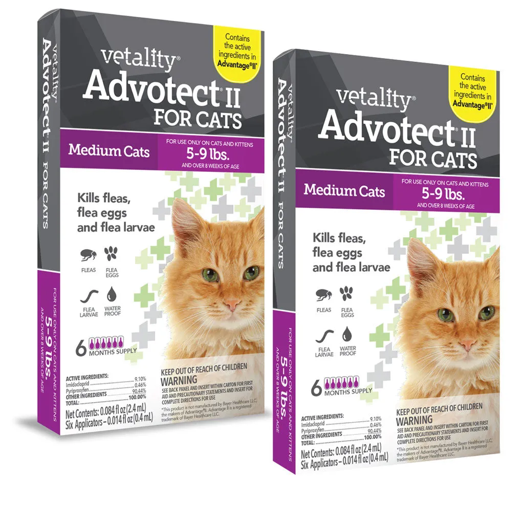 TevraPet Vetality Advotect II for Medium Cats 5-9 lbs