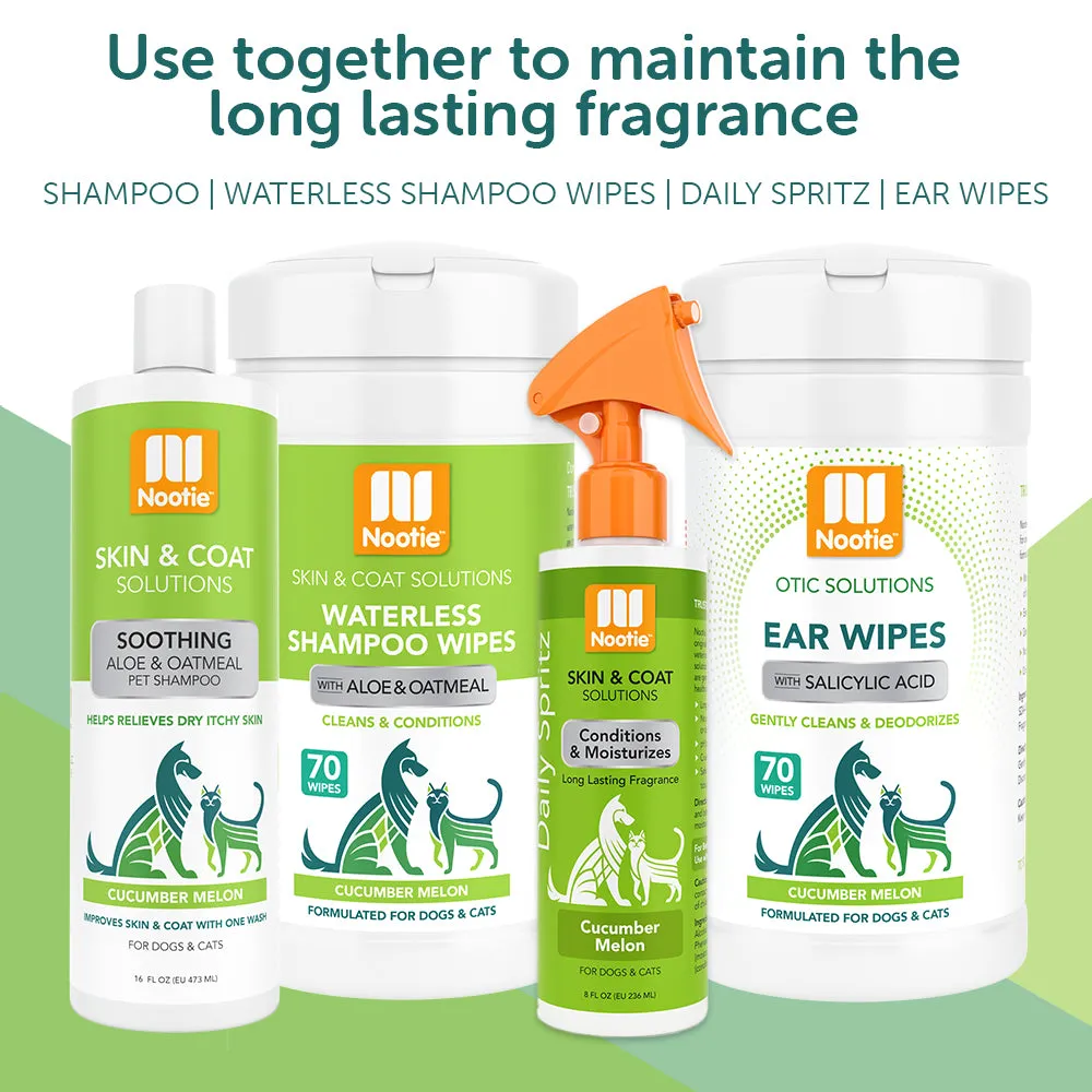 Waterless Shampoo Wipes with Aloe and Oatmeal | Cucumber Melon